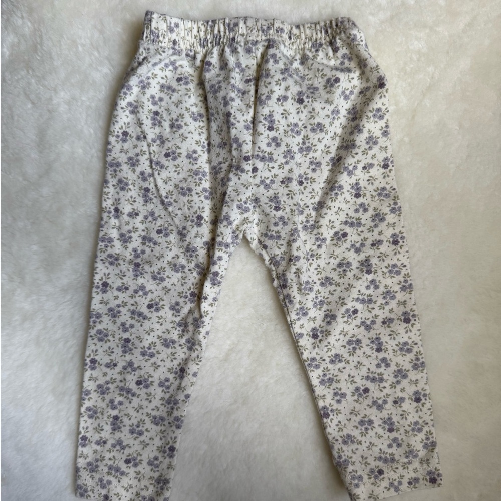Jamie Kay Cream and Purple Floral Leggings